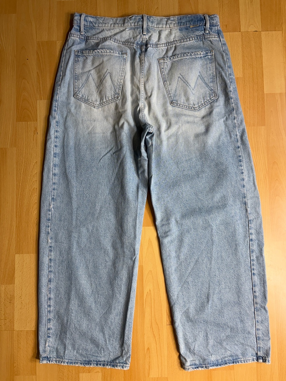 MOTHER Superior The Full Pipe Flood in Back Pedal Bowed Barrel Leg Jeans 33 - Picture 13 of 16